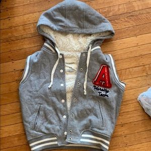 Grey letterman vest